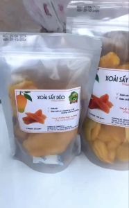 Xoài Sấy Dẻo Nguyên Miếng Ít Ngọt Mềm Dẻo Không Xơ Túi 500g món ăn vặt thơm ngon xoài sấy SUNNYFOODVN