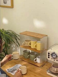Bamboo Storage Rack 1/2/3/4 Layers tea cup/perfume /Water Cup Holder Dust-proof Organizer Rak Spice Rack 储物架/杯架