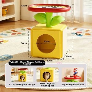 RUIDEDAN | Cute Semi-Enclosed All-Season Cat Bed with Nightstand