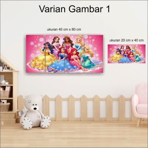 Wall Decor Princess Disney / Hiasan Dinding Putri Disney / Dekorasi Kamar Barbie Ukuran 20 x 40 cm