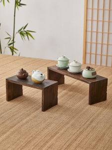 Solid Wood Miniature Boshu Shelf for Tea Utensils And Cups Living Room Tea Room Desktop Organizer Rack Tea Tray