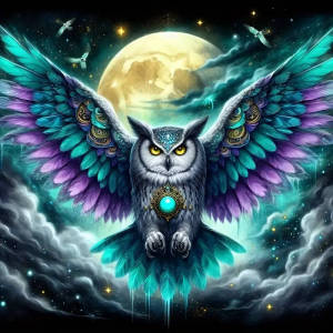 HUACAN Diamond Mosaic Owl Animal Handmade 5D Diy Full Round Mountain Diamond Painting Forest Landscape Kit Art