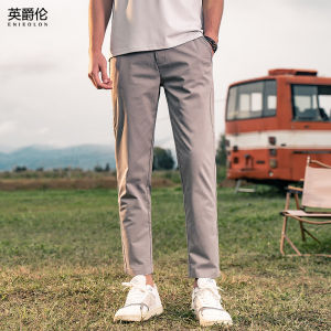 Enjeolon | Mens Summer Thin Straight Fit Business Casual Trousers
