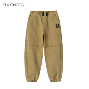 Childrens Casual Loose Cotton Trousers Spring Autumn New Style Boys Girls Sports Pants Comfortable Warm Fashionable Kids Jeans