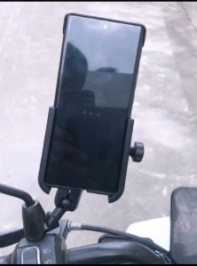 Holder Hp Motor Full Besi Spion Stang Phone Stand Dudukan Handphone 360 Derajat Penyangga Penjepit Hape Mirip Motowolf V3 Kuat Kokoh - DISTRIBUTHOR