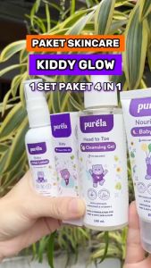 PURELA Paket Kiddy Glow - Skincare Lengkap Perawatan Kulit dan Rambut BayiTerdiri dari Baby Lotion Cleansing Gel Hair Lotion Good Nite Oil