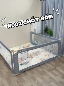 Thanh Chắn Giường V-BABY N002 - N1 Nâng Hạ 1 & 2 Bên Khung Nâng Cấp Khóa Xoay - 1 Thanh Chắn 1 Mặt