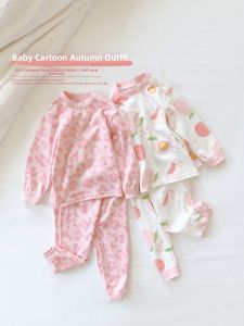 cat and fish | Pure Cotton Childrens Thermal Underwear Set