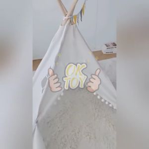 110/160/180cm Kids Teepee Tenda India Anak Portable Playhouse Canvas Indoor Ruangan Princess Castle