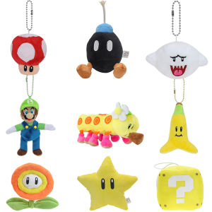 Bandai | Anime Mario Yoshi Plush Toy Kawaii Princess Daisy Peach Piranha Plant Mushroom Bowser Flower Boo Stuffed Peluche Dolls