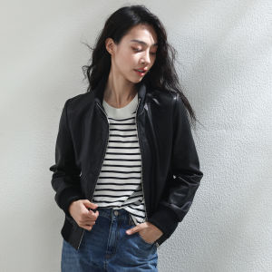 Miccbeirn | 100% Genuine Sheepskin Leather Jacket Motorcycle Vintage Style Fashion Slim Fit Patchwork Cool Short Baseball Coat Outerwear