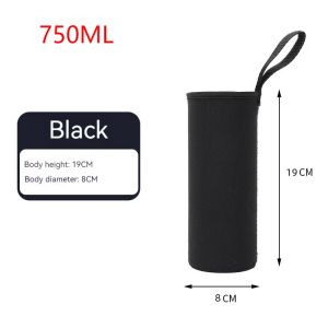 Portable Water Bottle Insulated Neoprene Holder Pouch Bag  750ML/1000ML/1500ML Travel Thermos Cup Cover With Adjustable Strap
