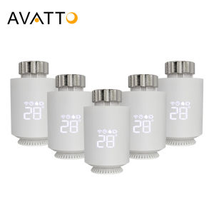AVATTO 1-6PCS Tuya ZigBee Thermostat Radiator ActuatorSmart TRV Thermostatic Valve Temperature Controller，Alexa Google Home