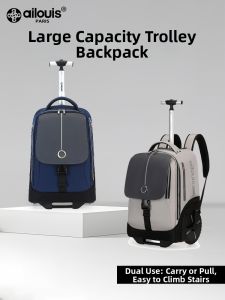 School Backpack with Wheels for Students Durable Rolling Trolley
