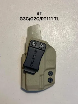 Bluetac IWB Holsters (Right/Left for Taurus G3C/G2C/PT111) Colors: Black & Tan / Quality Holsters