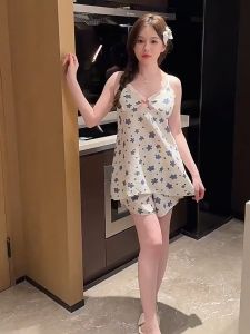 🫰🏻 Sweetie Store 🫰🏻 [ READY STOCK ] Women Pyjamas Singlet Set Short Pant With Span Size M-2XL