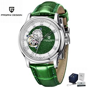 Pagani Design | PAGANI DESIGN PD-YS015 Men Skeleton Automatic Watch Japan TMI NH39A Movement Roman Numeral Dial Leather Band Sapphire Crystal