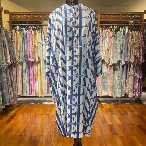 Lila Tunik Kaftan Jumbo by Dian Pelangi LIMITED EDITION Blouse Baju Atasan Blus Busui Big Size Casual Formal Wanita Cantik Anggun Modis Modern Simple Elegan Mewah Model Batwing Terbaru Motif Abstrak Hand Made Kekinian
