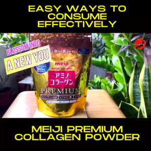 Meiji Amino Collagen Premium Powder 196g – 28-Day Skin Beauty Food Hydrating & Anti-Aging Japan