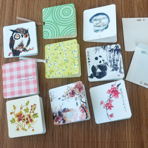 การ์ตูนแพนด้าสไตล์จีนใหม่สี่เหลี่ยม ลายหมึกโบราณ สไตล์ Qi Baishi การ์ตูนขนาดเล็กสำหรับวันหยุด