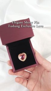 Sv Premium Elegant Shiny Pin Tudung Exclusive Love Hijab Pin Shawl Bawal Kerongsang Tudung High Quality With Gift Box