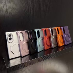 Luxury Metallic Paint 360 Rotating Kickstand Hinge Protection Phone Case For Samsung Galaxy Z Fold 8 Ultra 7 6 5 4 5G Cover