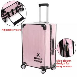 Thickened PVC Waterproof Dustproof Cover for Luggage Boarding Single Side Puller Zipper Transparent Bag Cover Protective Suitcase