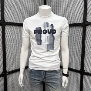 Áo Thun Nam Tay Ngắn Mùa Hè 2024 Cổ Tròn Thoáng Khí Dáng Ôm Vừa Vặn Thường Ngày Cotton Phong Cách Thường Ngày