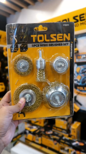 Tolsen Industrial 5pcs Wire Brushes Set 1/4" (0.3mm X 6.35mm) 77552