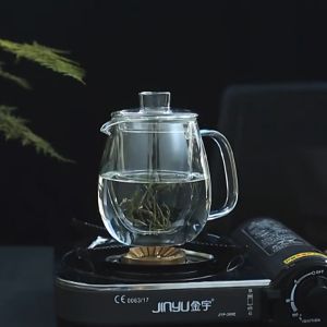 Teko Kaca Dengan Saringan Teh Rempah Infuser Filter Herbal Memasak Air Panas
