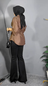 MEYLA BLOUSE KEMEJA WANITA KATUN FREE OBY BELT