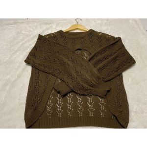 OUTFIT RAJUT Sweater Atasan Wanita Outer Crop Top Yura Ballon Motif Jaring / 2 ukuran