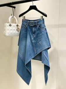 New Design High Quality Irregular High Waist A-Line Skirt