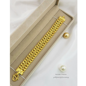 สร้อยข้อมืองานหุ้มทองคำแท้ 24k หนาพิเศษ สวยเทียบทองแท้ ไม่ลอกไม่ดำ