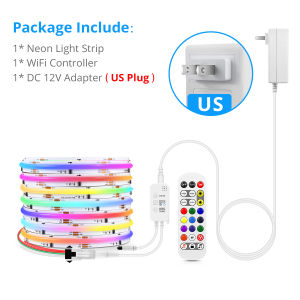 DC12V WS2811 IC RGB Neon LED Strip 1M 2M 3M 5M WiFi COB RGBIC Tape Work With Tuya App/Smart Life/Alexa/Google for TV Backlight