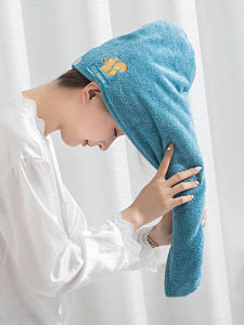 Mũ Khô Tóc Dày Thấm Hút Siêu Nhanh Khăn Quấn Đầu Khăn Quấn Đầu Sau Khi Gội Mũ Tắm Dụng Cụ Vệ Sinh Cá Nhân Phổ Thông