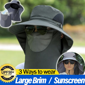 Detachable Summer Sun Hats UV Protection Outdoor Fishing Cap for Men Women Hiking Camping Visor Bucket Hat Neck Flap Fisherman Hat