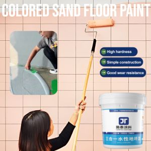 【0 Formaldehyde】Colored Sand Floor Paint Cement Epoxy Resin Floor Paint Waterproof Moisture-Proof Not Easy To Corrode