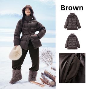 PEACEBIRD | Shiny Thermal Waist Cinching Down Jacket