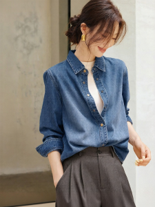MOHANYIMEI | Versatile Retro Denim Style Womens Shirt