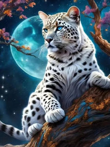 Leopard Moon Jigsaw Puzzle 500/1000/1200/2000PCS Paper Puzzle Wild Animal Art Relaxing Game Home Decor Gift