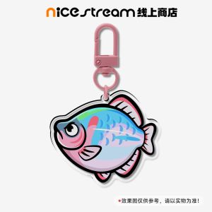 Acrylic Fish Shaped Keychain Pendant Small Hanging Ornament Nice Stream Brand Fishing Gear Outdoor Camping Travel Supplies