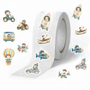 500 PCS การ์ตูนการขนส่งสติกเกอร์ม้วนน่ารักเรือรถสําหรับ PARTY Decor ขวดน้ําแล็ปท็อปตู้เย็นสเก็ตบอร์ด