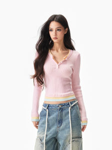 Apea | Dopamine Color Blocking Splicing Layered False Three-piece Sweater