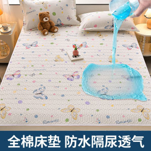 ผ้ากันเปียกขนาดใหญ่ผ้าฝ้ายแท้สำหรับผู้ใหญ่และเด็ก ผ้าคลุมสปริงเตียงแบบกันลื่น ผ้าฝ้ายแท้ ซักได้ ทนทานต่อการล้าง แผ่นรองนอนแบบพับได้