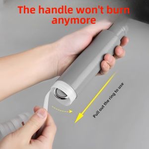 Heat Resistant Silicone Handle Cover for Stainless Steel Iron Wok Anti Slip Large Spoon Cooking Utensil Universal Fit