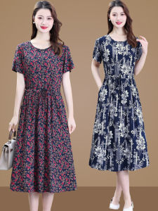 High-End Cotton Silk Dress for Women New Summer Collection Mid-Length Long Sleeve Casual Work Clothing with Pocket