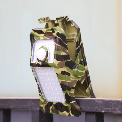 Outdoor Solar Powered Sensor Lamp Camping Study Clip Light Patent Design Home Garden Courtyard Lighting Tool Holder Lamp