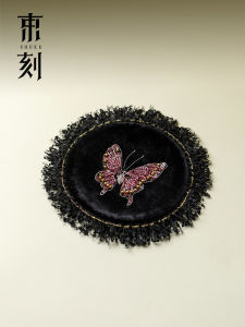 High-End Handmade Chinese Style Embroidered Butterfly Cloth Tea Mat Cup Coaster Heat Resistant Tea Ceremony Accessories