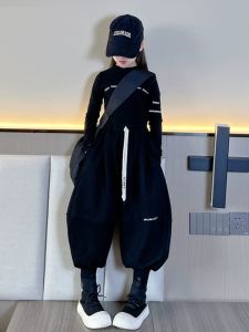 Thickened Fleece Girls Pants Autumn Winter Loose Cuffed Trousers Childrens Clothing Korean Style Long Pants for Kids